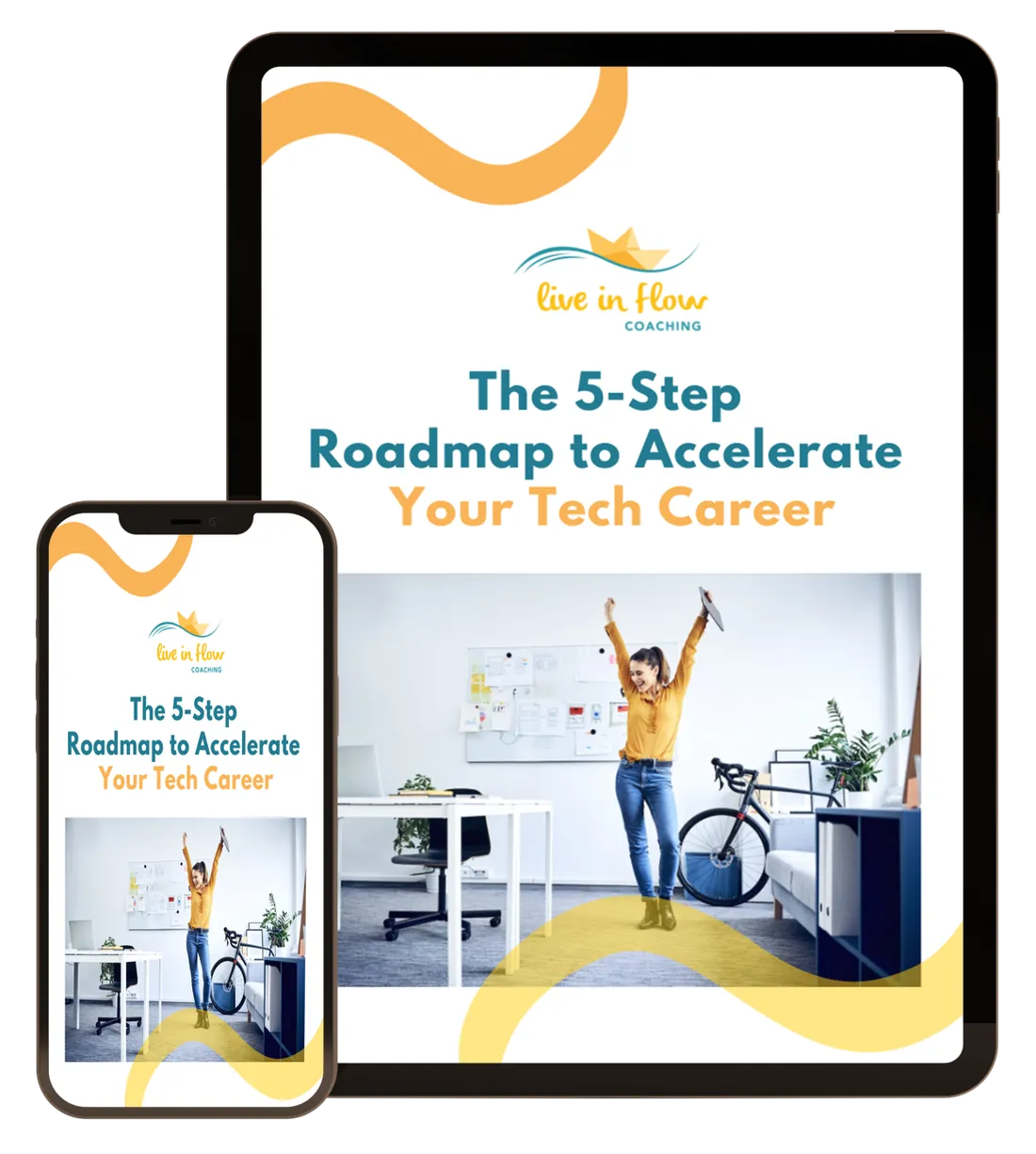 The 5-Step Roadmap e-guide shown on a tablet and phone